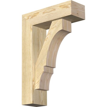 Ekena Millwork Balboa Block Rough Sawn Bracket w/ Offset Brace, Douglas Fir, 6"W x 18"D x 26"H BKT0604X18X26BOA05RDF